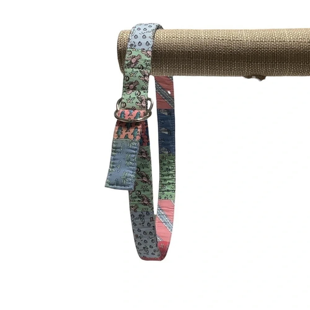 VINEYARD VINES Logo Patchwork Cotton Double‎ D Ring Belt - 35 Inches